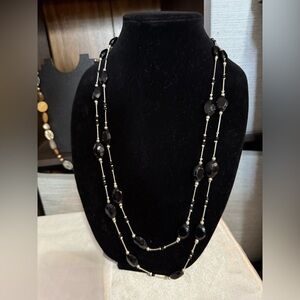 Alfani single strand black beaded Long necklace